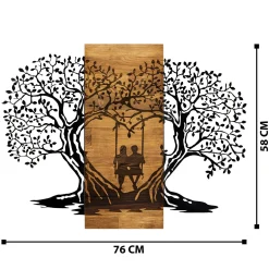 Emob Enzo Dekoratives Wandaccessoire aus Holz | Holzrahmen | 76 x 58 cm