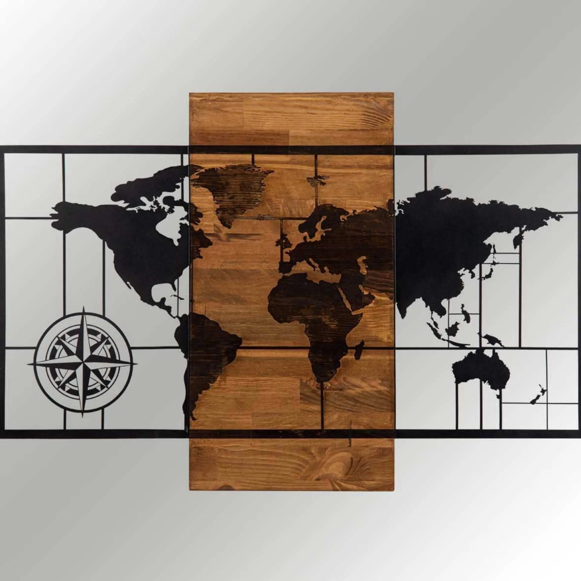 Emob Enzo Dekoratives Wandaccessoire aus Holz | Holzrahmen | 85 x 58 cm