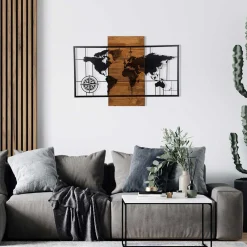 Emob Enzo Dekoratives Wandaccessoire aus Holz | Holzrahmen | 85 x 58 cm
