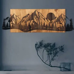 Emob Enzo Dekoratives Wandaccessoire aus Holz | Holzrahmen | 75,5 x 24,5 cm