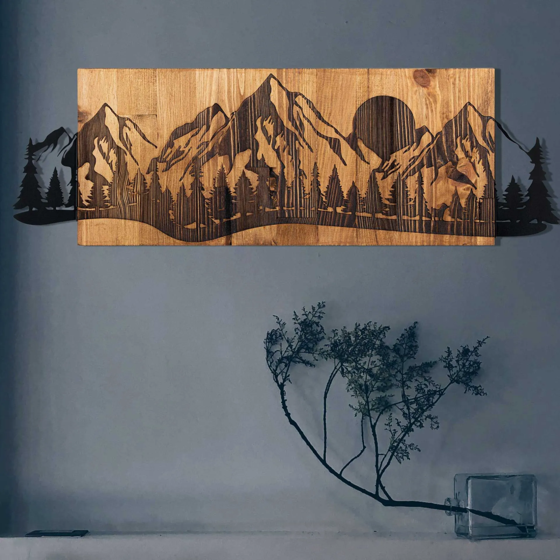 Emob Enzo Dekoratives Wandaccessoire aus Holz | Holzrahmen | 75,5 x 24,5 cm