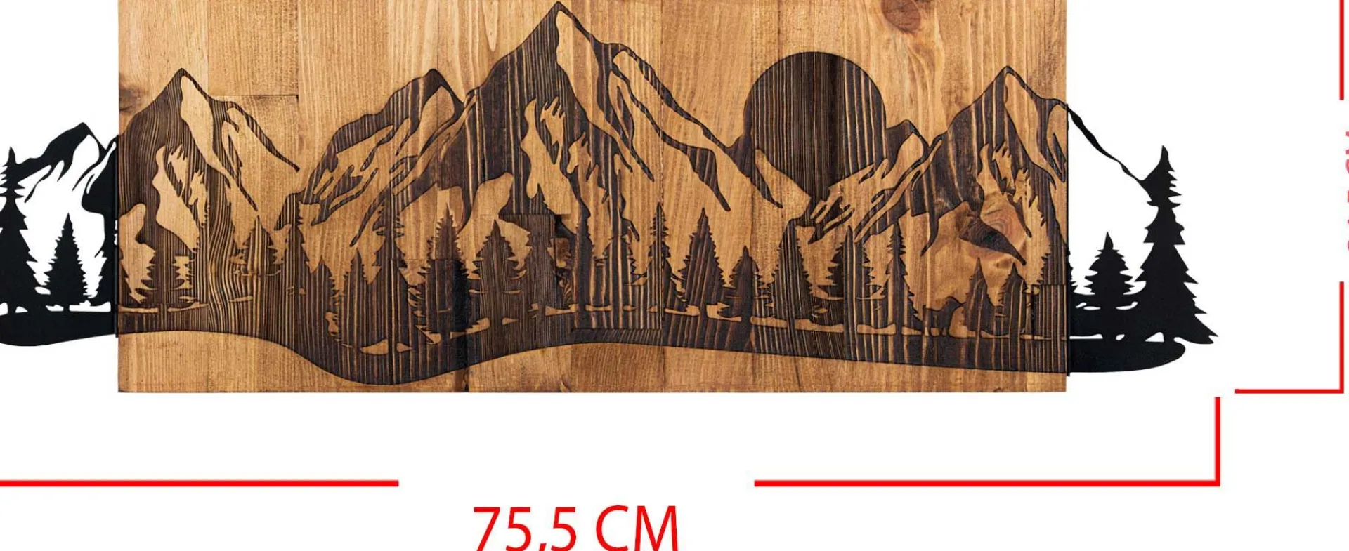 Emob Enzo Dekoratives Wandaccessoire aus Holz | Holzrahmen | 75,5 x 24,5 cm