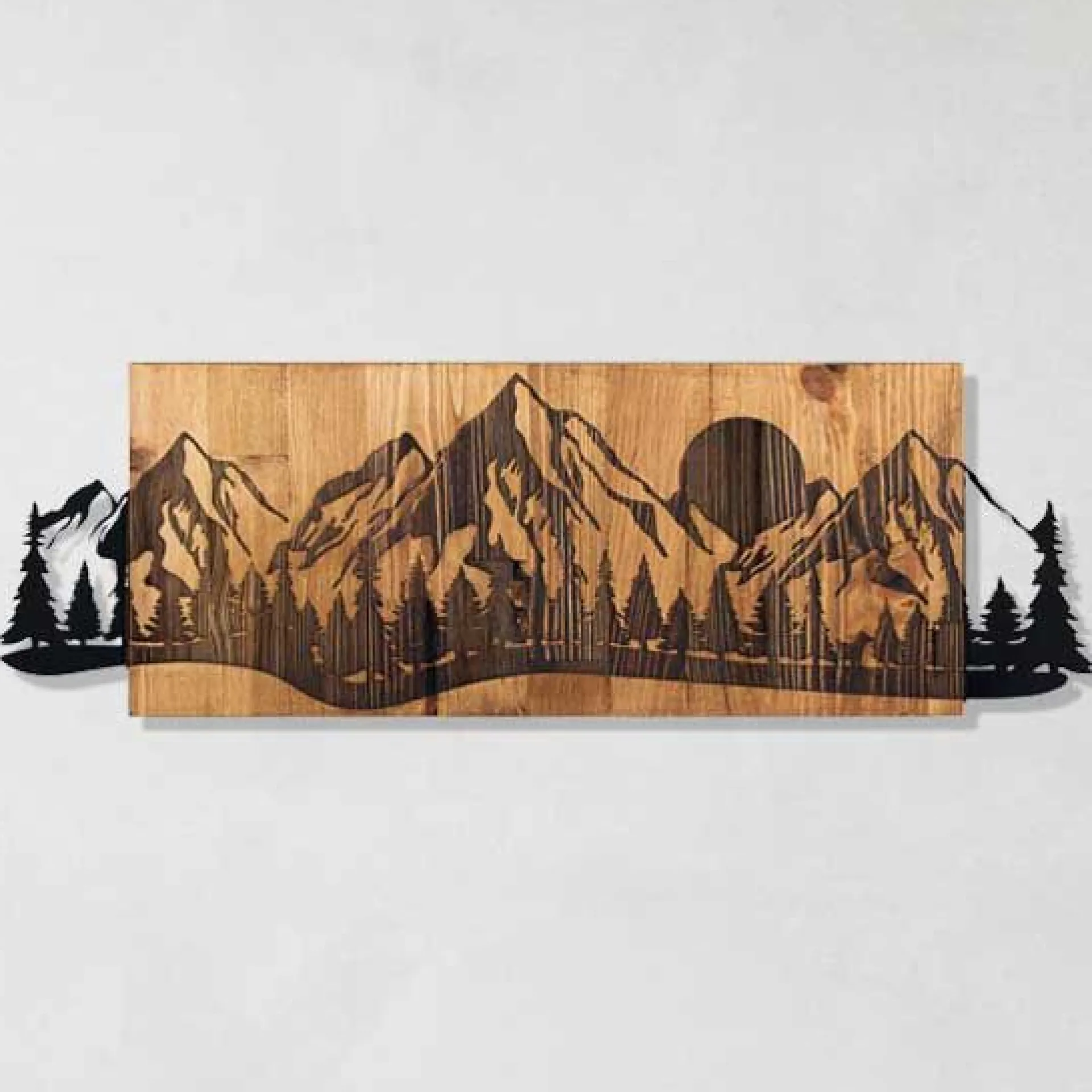 Emob Enzo Dekoratives Wandaccessoire aus Holz | Holzrahmen | 75,5 x 24,5 cm