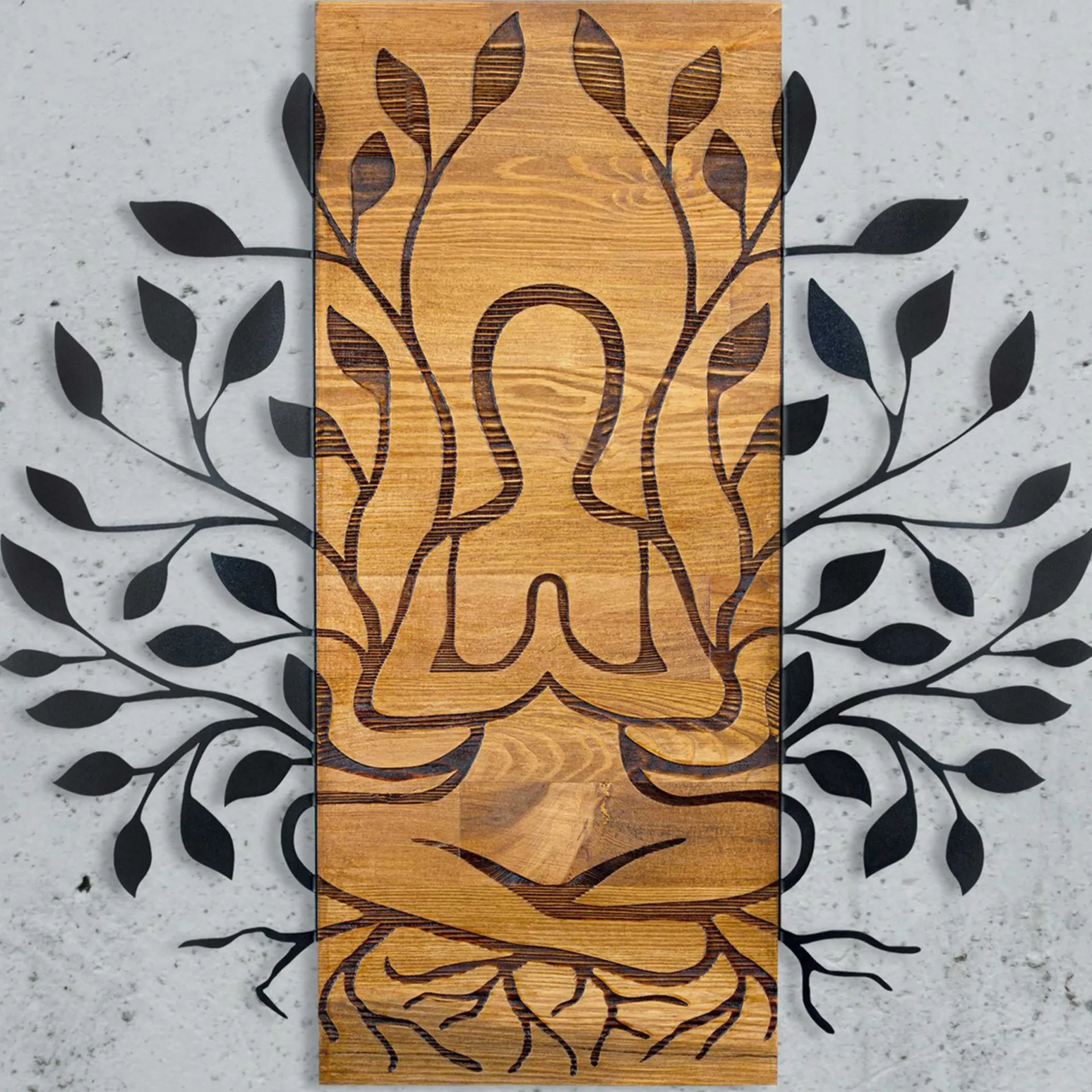 Emob Enzo Dekoratives Wandaccessoire aus Holz | Holzrahmen | 58 x 57,5 cm