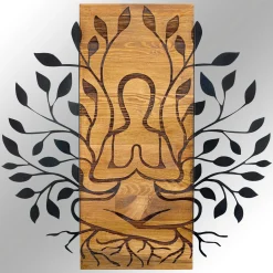Emob Enzo Dekoratives Wandaccessoire aus Holz | Holzrahmen | 58 x 57,5 cm