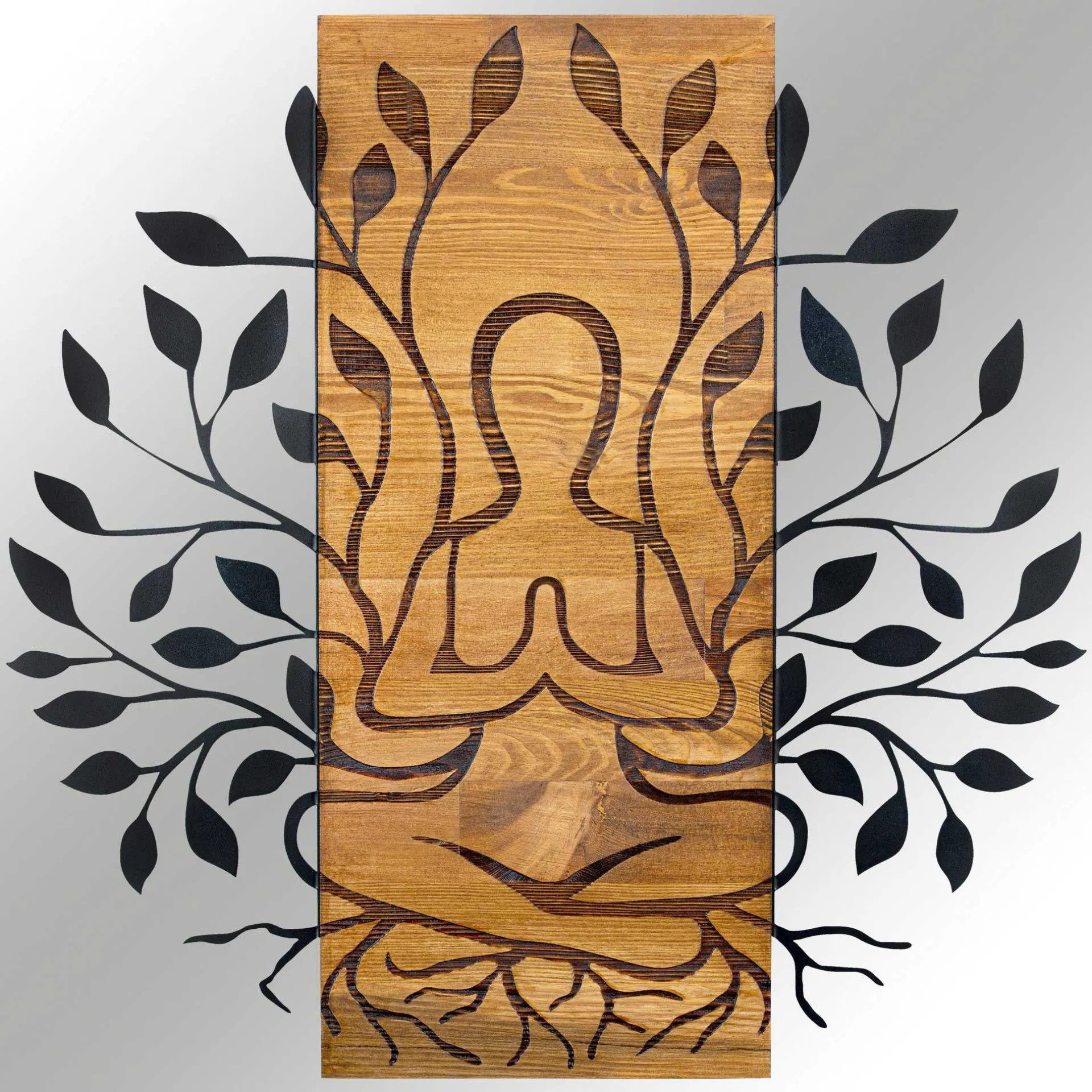 Emob Enzo Dekoratives Wandaccessoire aus Holz | Holzrahmen | 58 x 57,5 cm