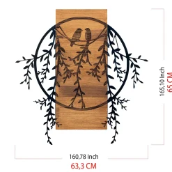 Emob Enzo Dekoratives Wandaccessoire aus Holz | Holzrahmen | 63,3 x 65 cm