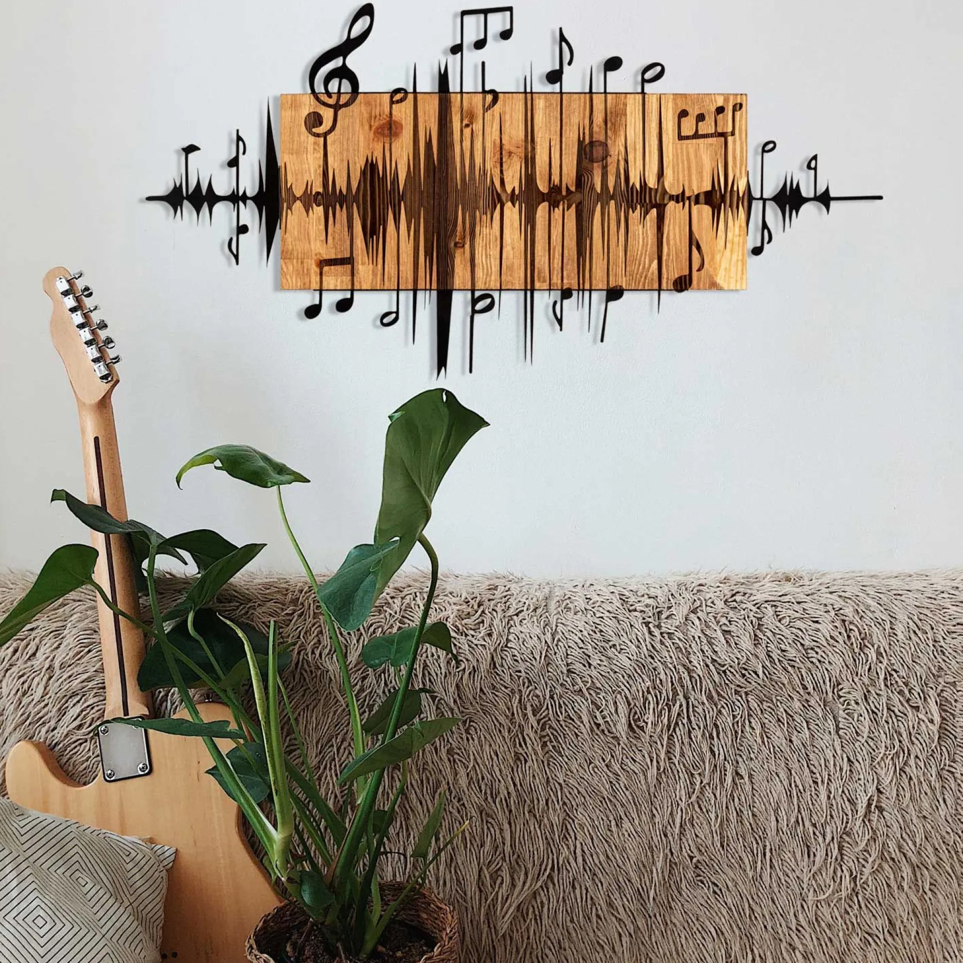 Emob Enzo Dekoratives Wandaccessoire aus Holz | Holzrahmen | 90 x 47 cm