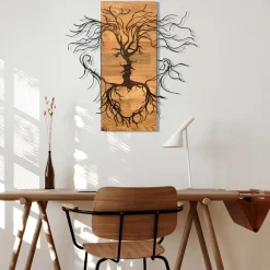 Emob Enzo Dekoratives Wandaccessoire aus Holz | Holzrahmen | 60 x 57,5 ​​cm