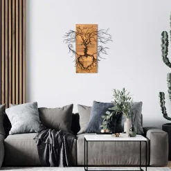 Emob Enzo Dekoratives Wandaccessoire aus Holz | Holzrahmen | 60 x 57,5 ​​cm