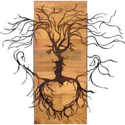 Emob Enzo Dekoratives Wandaccessoire aus Holz | Holzrahmen | 60 x 57,5 ​​cm