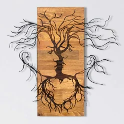Emob Enzo Dekoratives Wandaccessoire aus Holz | Holzrahmen | 60 x 57,5 ​​cm