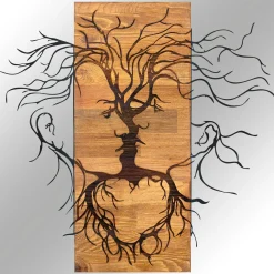 Emob Enzo Dekoratives Wandaccessoire aus Holz | Holzrahmen | 60 x 57,5 ​​cm