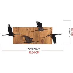 Emob Enzo Dekoratives Wandaccessoire aus Holz | Holzrahmen | 90,5 x 34,5 cm