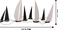 Emob Enzo Dekoratives Wandaccessoire aus Metall | 100 % METALL | 117 x 5 x 52 cm