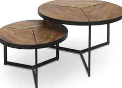 Rousseau 2er-Set Beistelltische Arya - mango/metal