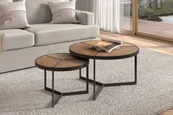 Rousseau 2er-Set Beistelltische Arya - mango/metal