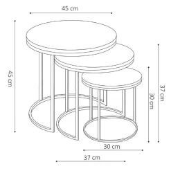 Rousseau 3er-Set Couchtische Amana Ø 45 cm-Magnolienholz