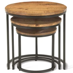 Rousseau 3er-Set Couchtische Amana Ø 45 cm-Magnolienholz