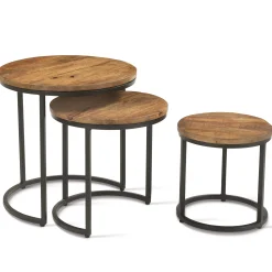 Rousseau 3er-Set Couchtische Amana Ø 45 cm-Magnolienholz