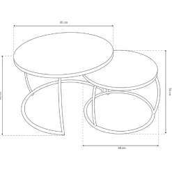 Rousseau 2er-Set Couchtische Lars-es Magnolienholz