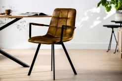Emob 2er Set Esszimmerstühle Kana - ocker