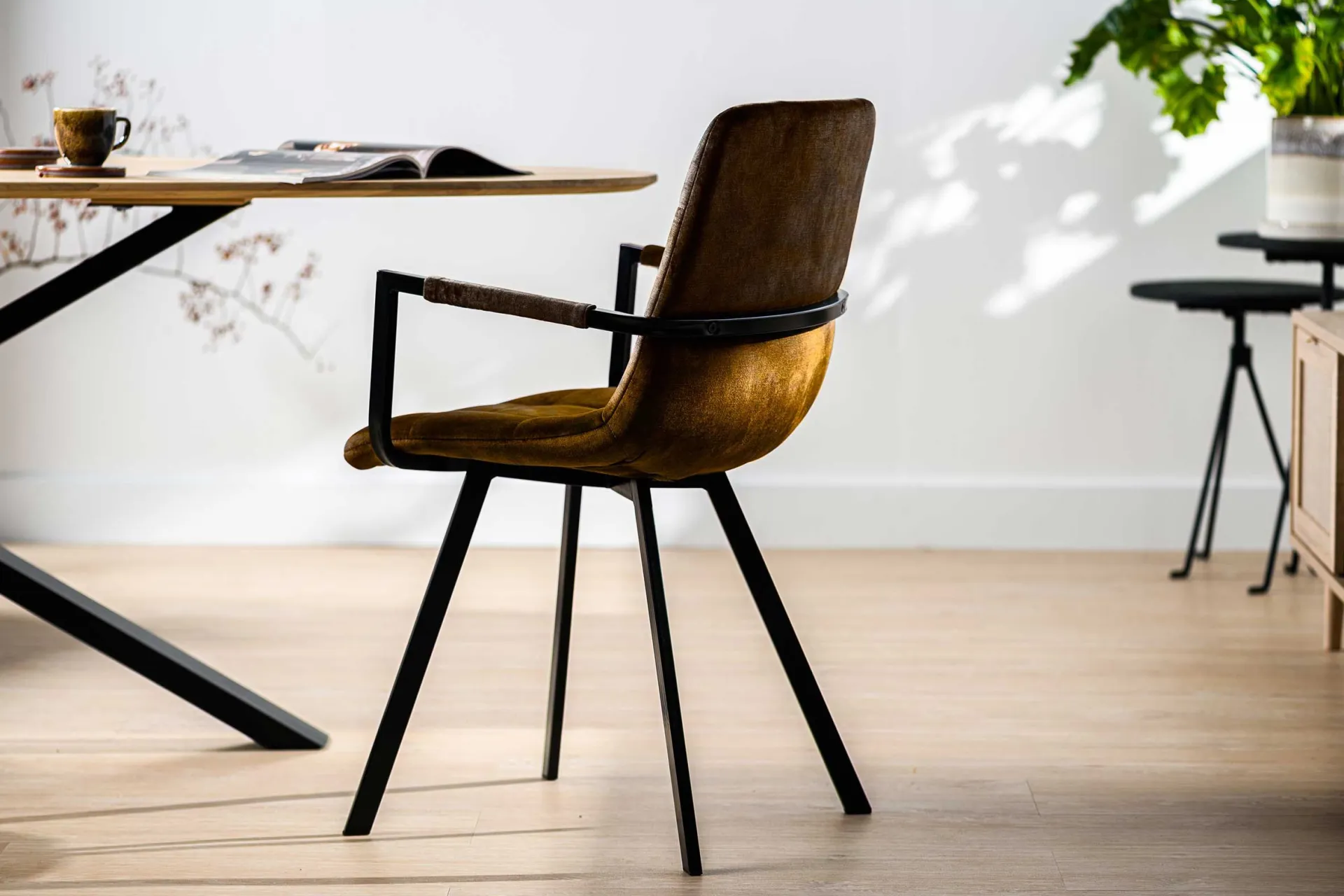 Emob 2er Set Esszimmerstühle Kana - ocker