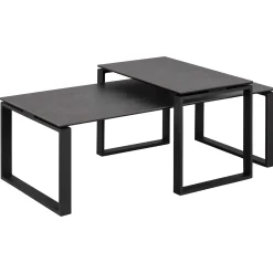 Emob 2er-Set Nicola Couchtische mit Keramikplatte -