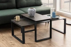 Emob 2er-Set Nicola Couchtische mit Keramikplatte -