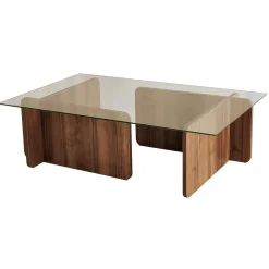 Emob Escape Couchtisch | GEHÄRTETES GLAS | Walnuss