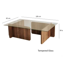 Emob Escape Couchtisch | GEHÄRTETES GLAS | Walnuss