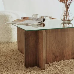 Emob Escape Couchtisch | GEHÄRTETES GLAS | Walnuss