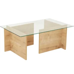 Emob Escape Couchtisch | GEHÄRTETES GLAS | Saphir-Eiche