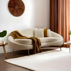 Emob Eses 3-Sitzer-Sofa | BUCHENHOLZ / SPANPLATTE | Creme