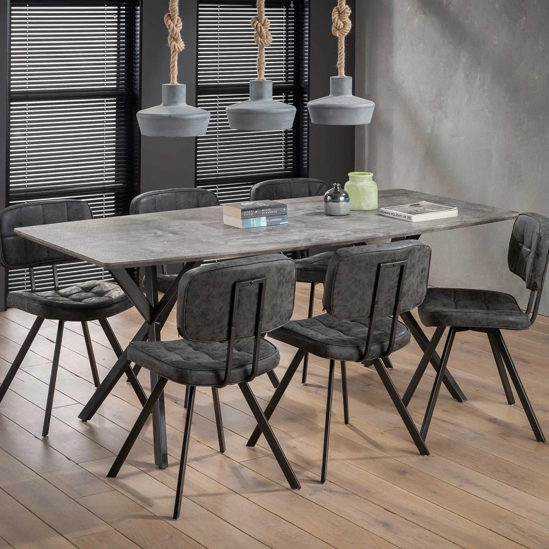 Emob Esstisch Alec 190x90 industriell - Beton