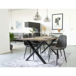 House Nordic Esstisch aus Eiche Natur mit gewellter Kante - 95x140 cm