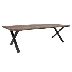 House Nordic Esstisch aus Eiche Natur mit gewellter Kante - 100x300x75 cm