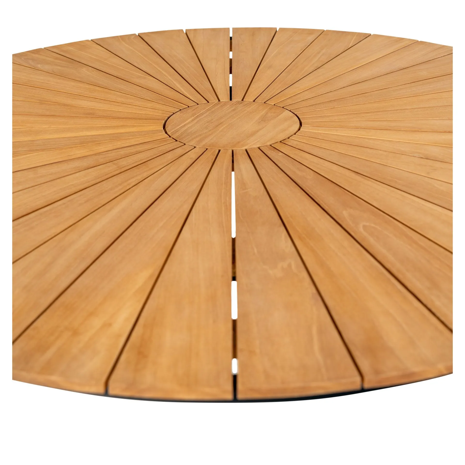 House Nordic Esstisch aus natürlichem Teakholz mit schwarzen Metallbeinen