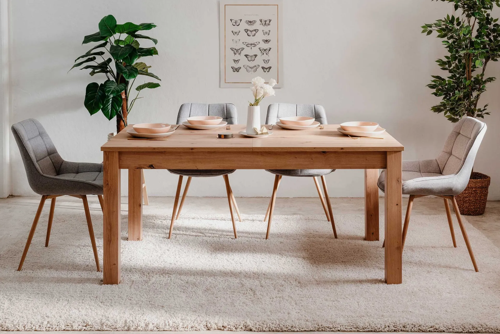 Finori Esstisch Breanna 160/215 x 90 cm-artisan Eiche