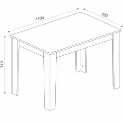 Emob Esstisch Darlen - 110x72x74cm - Eiche Dekor/