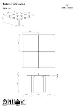 Temahome Esstisch Dusk 130x130 -