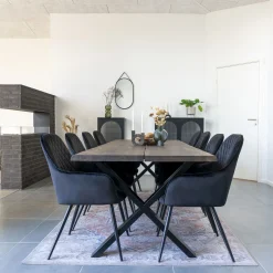 House Nordic Esstisch Eiche Natur mit gewellter Kante | 95x240x75 cm