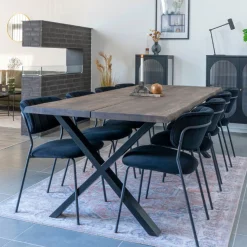 House Nordic Esstisch Eiche Natur mit gewellter Kante | 95x240x75 cm