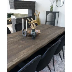 House Nordic Esstisch Eiche Natur mit gewellter Kante | 95x240x75 cm
