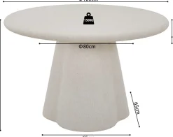 Rousseau Esstisch Faro - Ø120x76cm - Zementfarbe -
