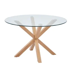 Poldimar Esstisch Hasel ø120cm - braun/Glas