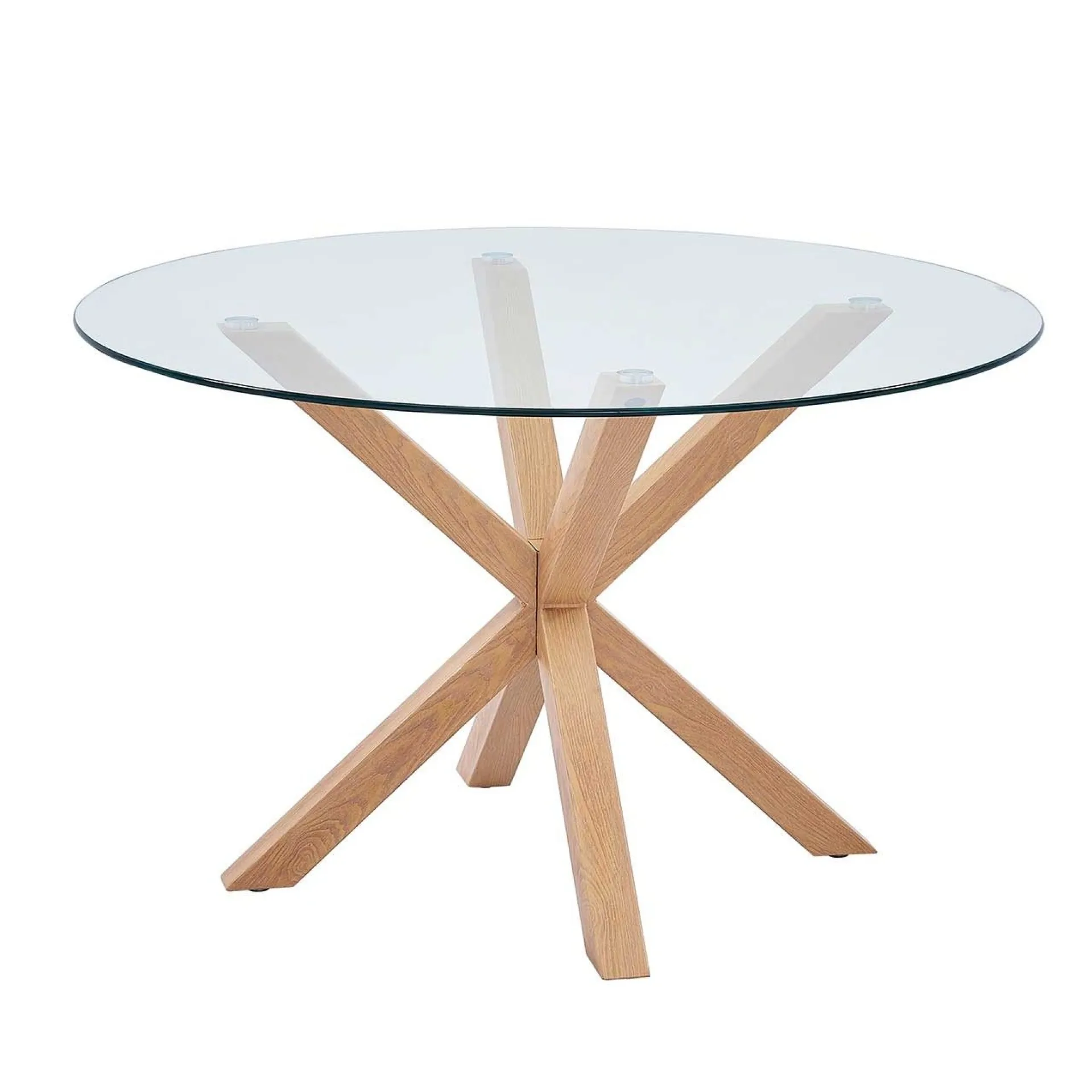 Poldimar Esstisch Hasel ø120cm - braun/Glas
