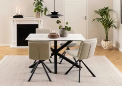 Emob Esstisch Hennie - 135x80x75,5cm - Keramikplatte - er Marmor