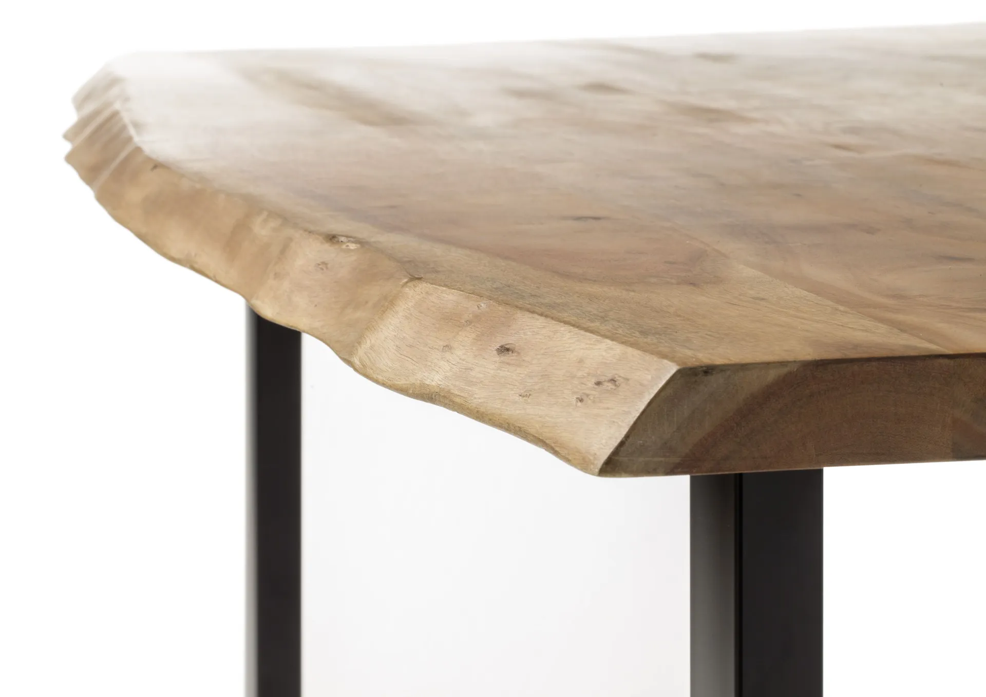 Emob Esstisch Indra rechteckig 180x90cm - Akazienplatte und schwarze Beine