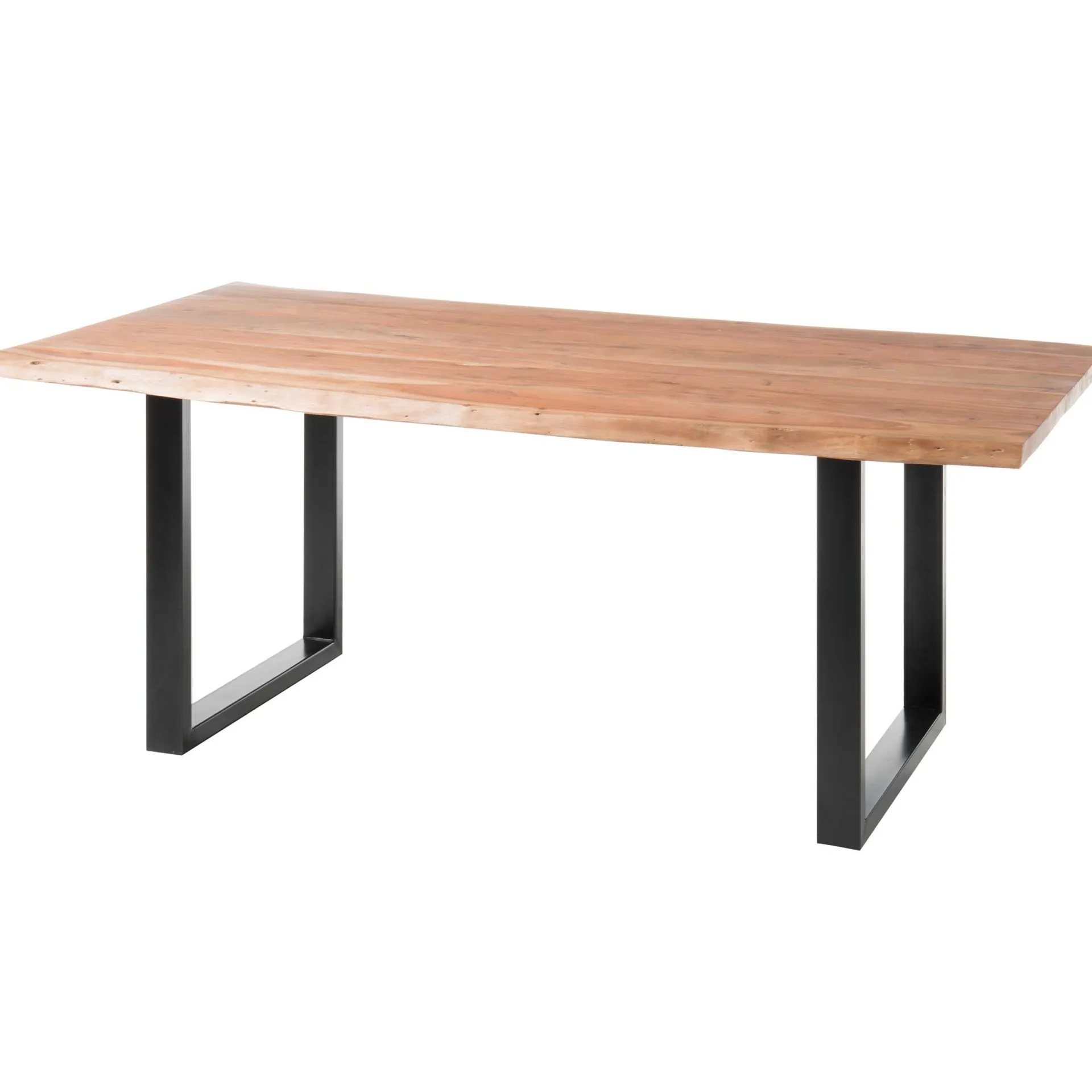 Emob Esstisch Indra rechteckig 180x90cm - Akazienplatte und schwarze Beine